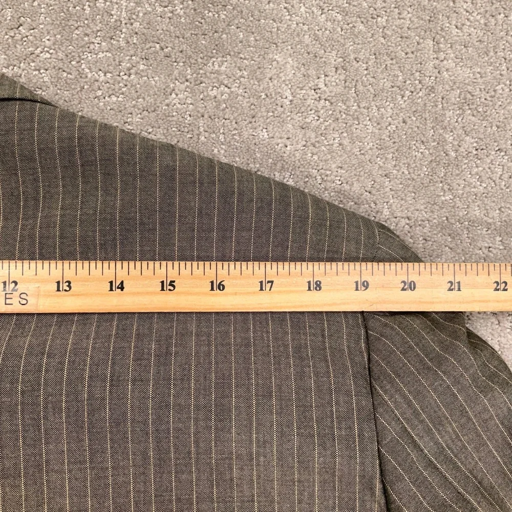 Tom James Suit Men 48R 40W Gray Pinstripe Bespoke Filo A Mano Holland Sherry